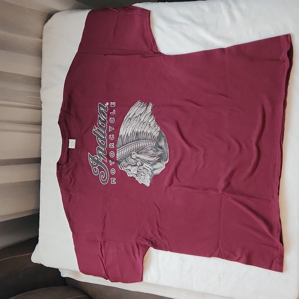 Maroon Indian Motorcycle Indianhead Skull T-Shirt 2XL